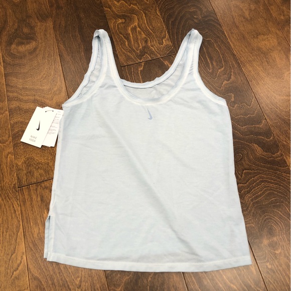 Nike yoga dry fit light blue tank top. Small. Made in China. - Picture 6 of 12